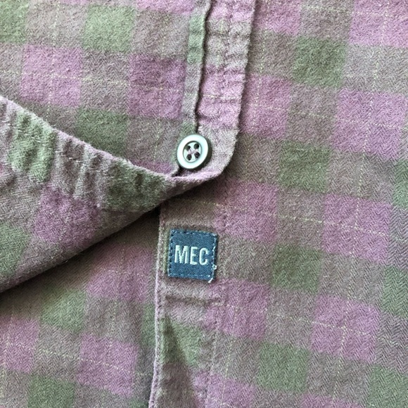 MEC Organic Cotton Flannel Button Down Shirt in Purple Women’s Size S - Picture 5 of 9